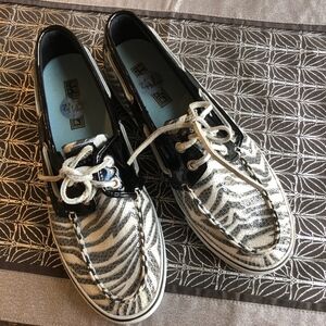 Sperry Zebra Print Boat Loafers 7.5